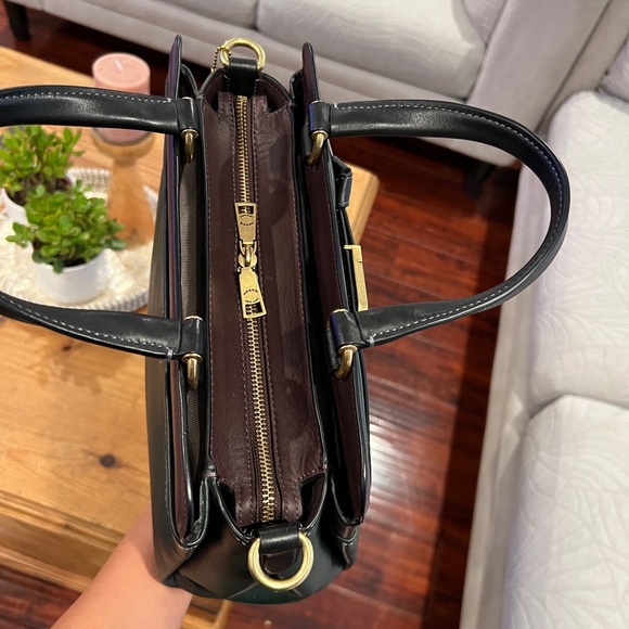 COACH $595 Tate Carryall 29 in Colorblock Amazon Green Leather Satchel Bag - Picture 6 of 17